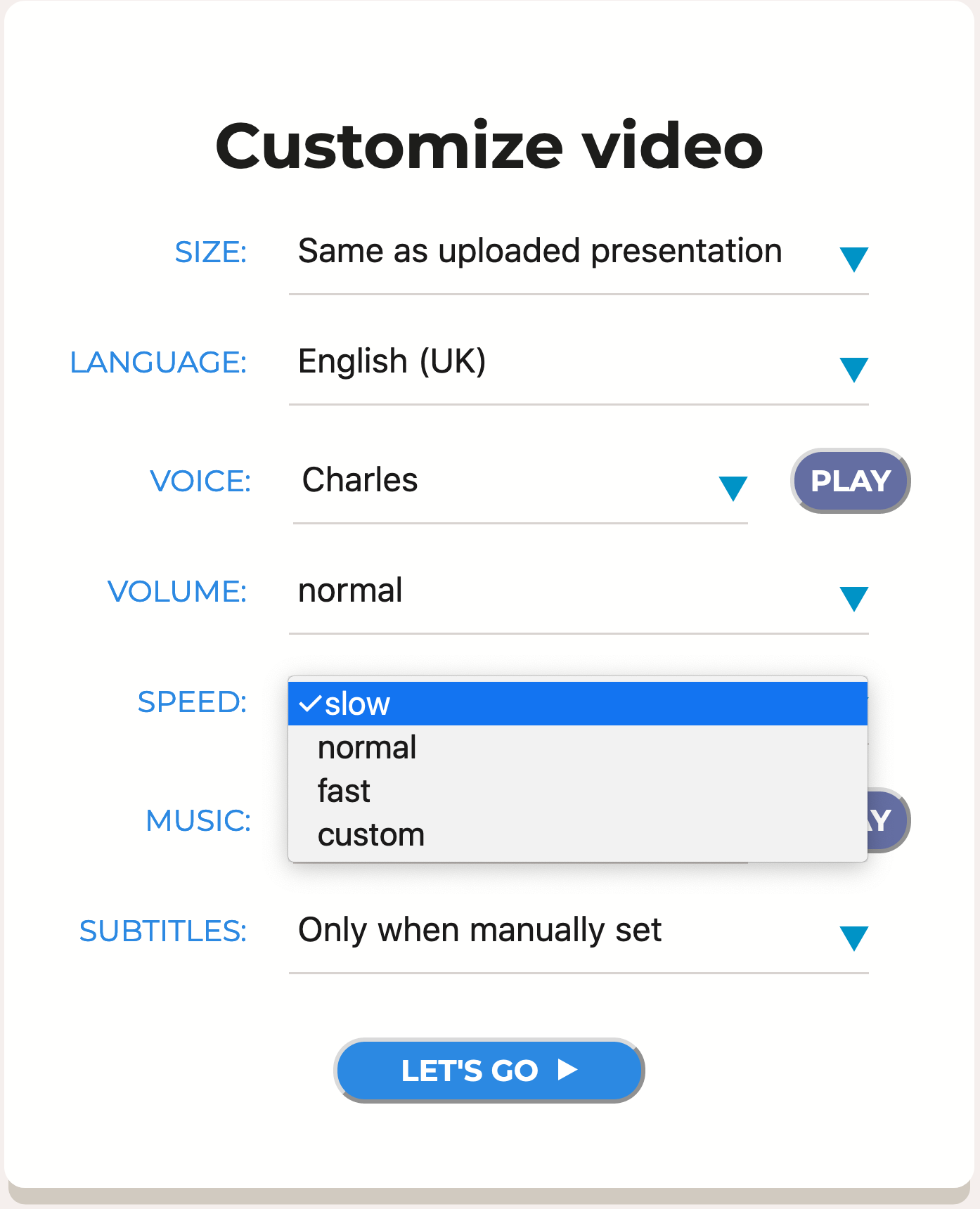 video voice over online speed